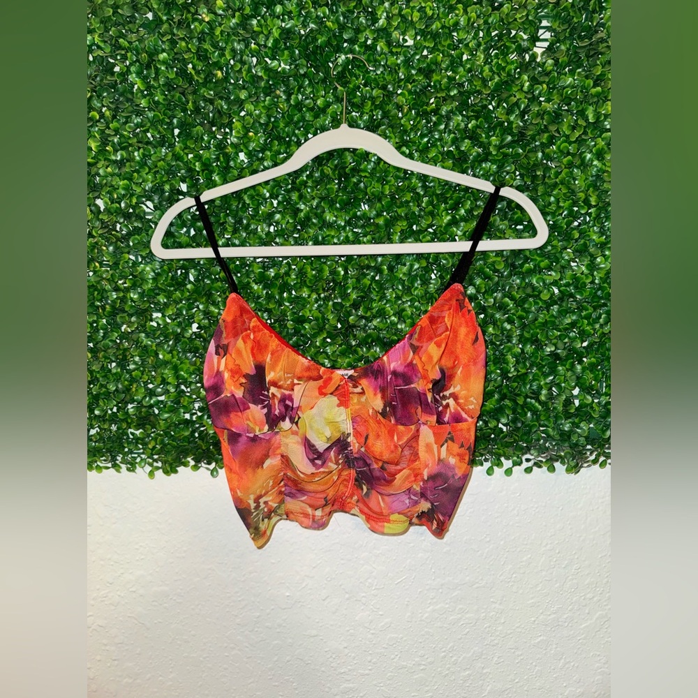 Garage Floral Multicolor Women's Top Size Large